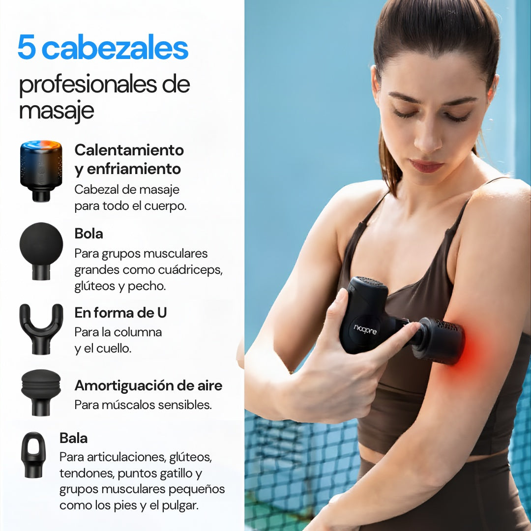 Masajeador de Percusión 3 en 1 con Calor y Frío — Alivio para Cuello y Espalda