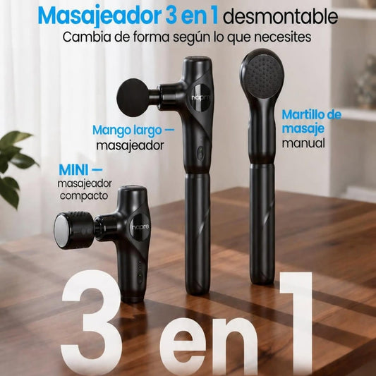 Masajeador de Percusión 3 en 1 con Calor y Frío — Alivio para Cuello y Espalda